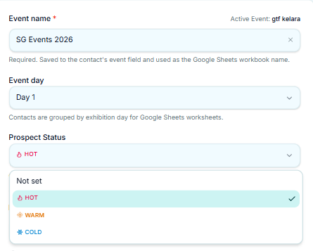 NCS event management screen